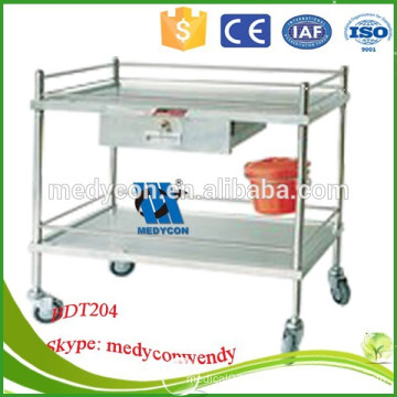 one drawer stainless steel hospital dressing trolley